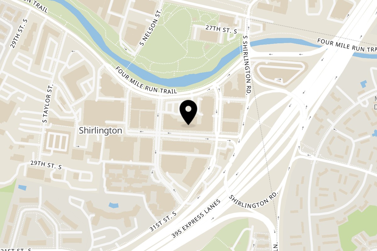 Map showing the location of Copperwood Tavern on 4021 Campbell Ave in Arlington